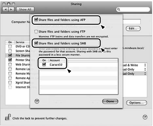 Voorb.Gedeelde mappen (Mac OSX 10.5.0 of hoger) - Stap 2