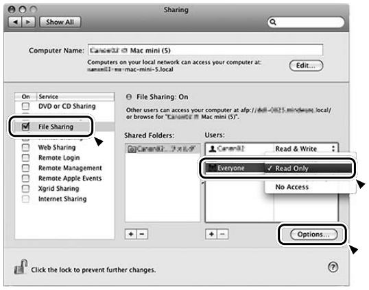 Voorb.Gedeelde mappen (Mac OSX 10.5.0 of hoger) - Stap 1