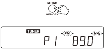 Druk op de MEMORY (GEHEUGEN)-knop