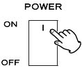 Afbeelding van de aan/uit-knop van de subwoofer