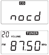 Afbeelding van het scherm in de CD- of TUNER-modus