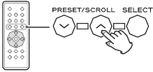 Afbeelding van de PRESET/SCROLL knoppen