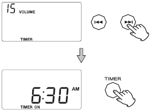 De timer instellen - Stap 6 - Het volume instellen