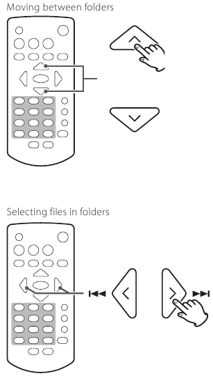 CD/USB-tracks selecteren en afspelen - Mapmodus - Stap 2