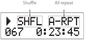 Shuffle alle herhaalweergave opties audio-cd en schijfmodus