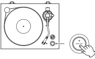 Druk op de ARM LIFT-knop om de tonearmlift omhoog te brengen
