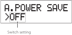 Weergave van automatische energiebesparing - Auto Power Save ON