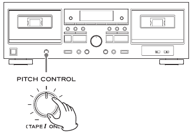 Pitchregeling (alleen TAPE 1)