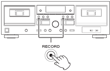 Opnemen op cassettes - Stap 1