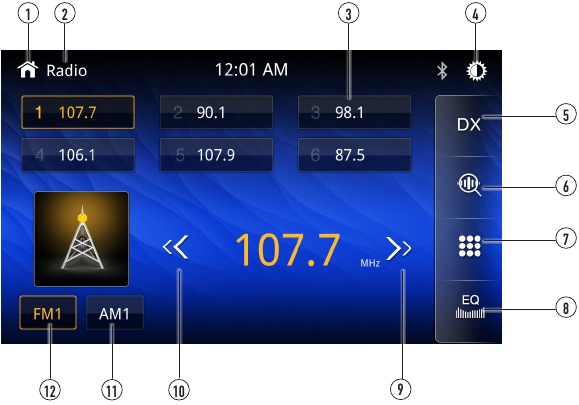 AM/FM-tunerbediening