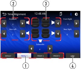 Audiobediening - Tijdaanpassingsmenu