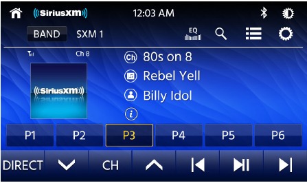 SiriusXM-satellietradiobediening - Homepagina