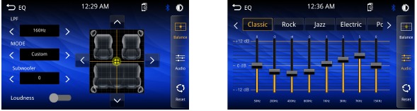 Audiobediening - Equalizermenu