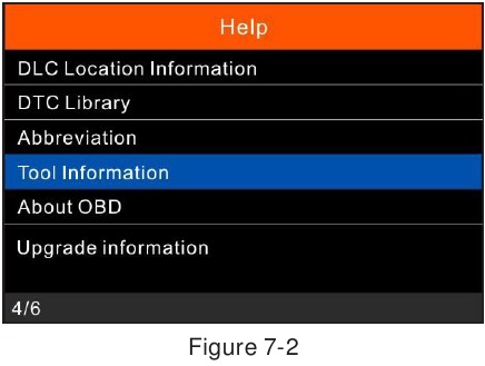 Tool informatie scherm op Ancel FX2000