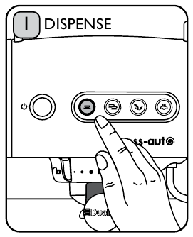 De automatische doseerknop ingedrukt houden