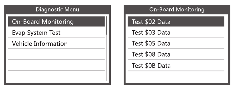 Test van de boordmonitor - Stap 1