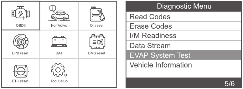 EVAP-systeemtest - Stap 1