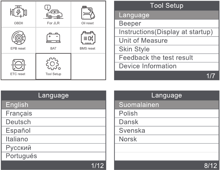 Tool setup - Taal