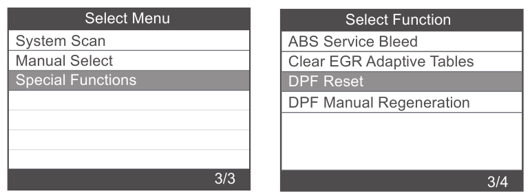 DPF-reset - Stap 1
