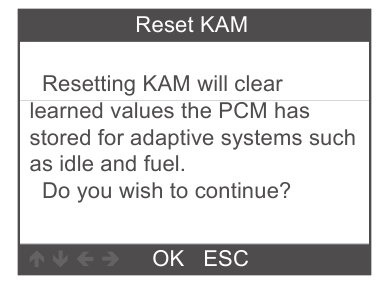 PCM KAM resetten - Stap 2