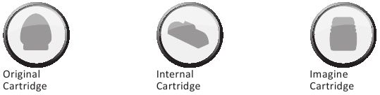 Afbeeldscherm met geopende cartridgelijst