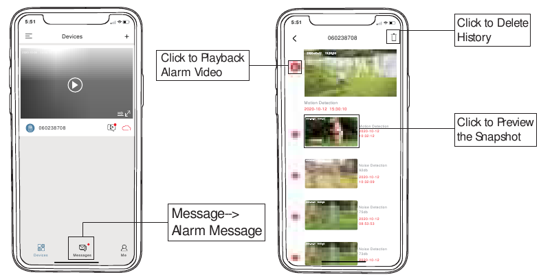 Alarm instellen voor lichaamsdetectie 