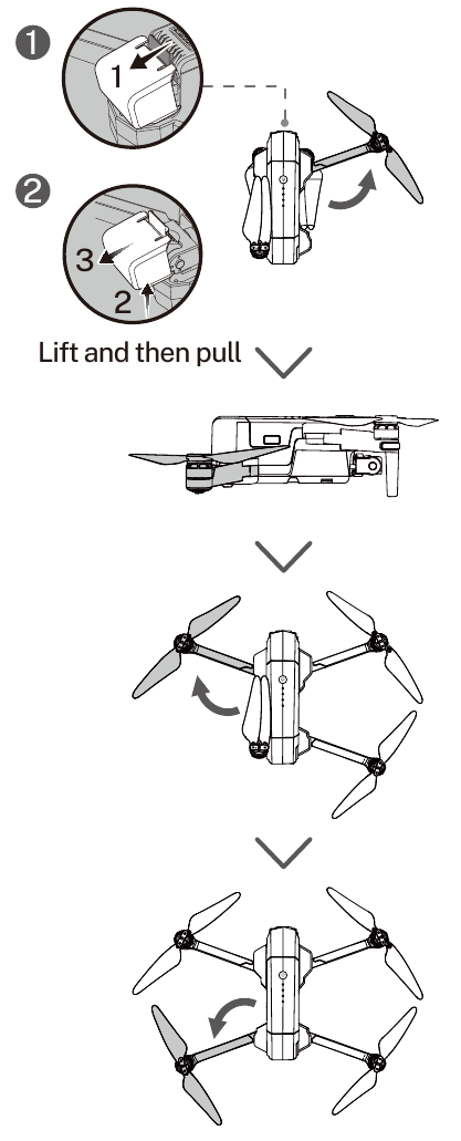 Vouw de drone uit