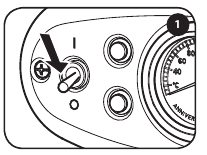 Aan/uit-knop in de 0-stand