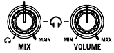 Koptelefoonvolume- en mixknop