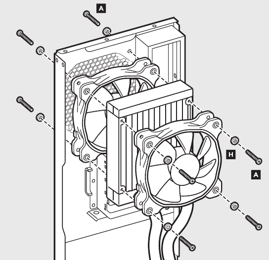 AMD - De ventilatoren en radiator installeren