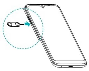 De nano-sim en de microSDXC installeren - Stap 1