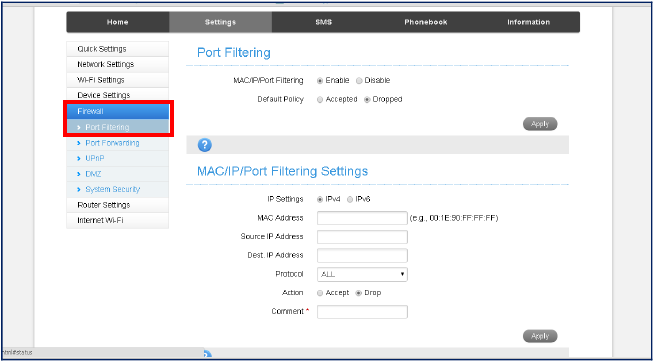 Poortfiltering