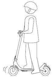 Stap van de scooter af