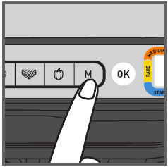 Selecteer de handmatige modus en de kooktemperatuur