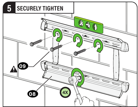 Muurplaat installeren - Massief beton of betonblok - Stap 5
