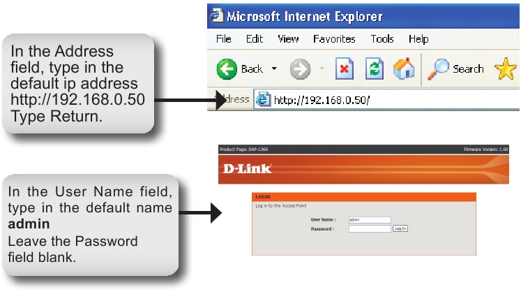 Begin met het configureren van uw DAP-1360 - Stap 1