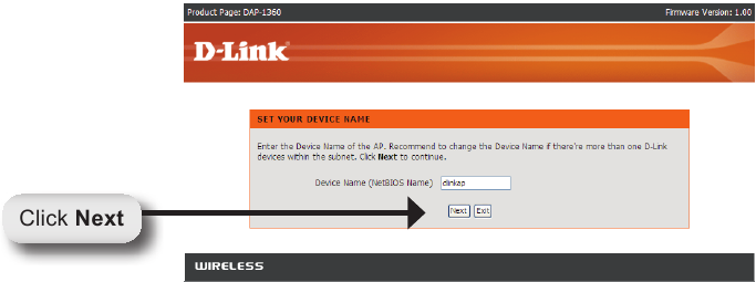 Begin met het configureren van uw DAP-1360 - Stap 4
