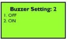 Buzzer aan/uit opties