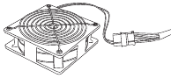 Afbeelding van 4-pins Molex connector aangesloten op het moederbord
