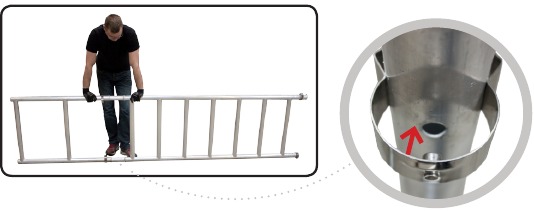 Leuningframe monteren bovenop elk frame met 7 sporten