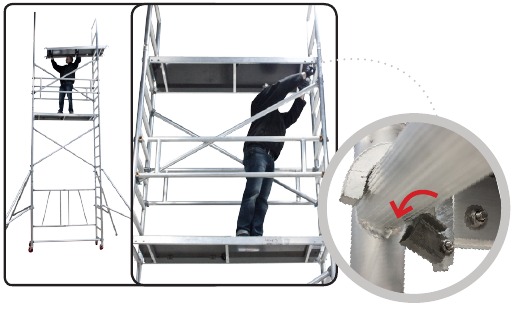Het platform op de bovenste sport monteren