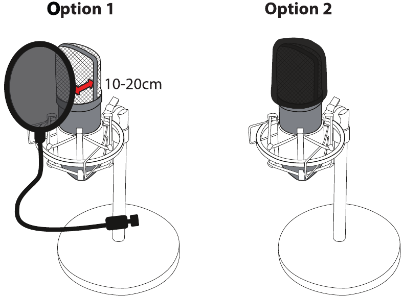 Het popfilter gebruiken