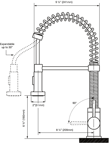 Afmetingen - Vooraanzicht