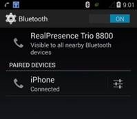 Scherm met Bluetooth ingeschakeld