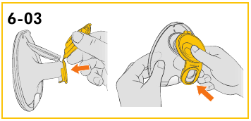 De handsfree opvangcups monteren