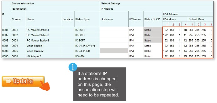 IXW-MA(A)-instellingen met IX Series-stations en IX-SOFT - Stap 1
