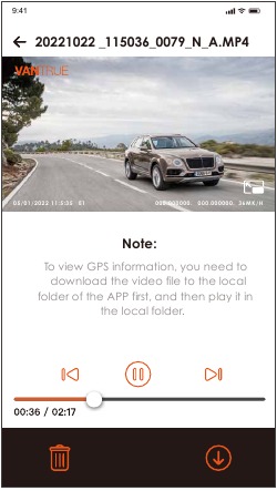 Vantrue Cam App