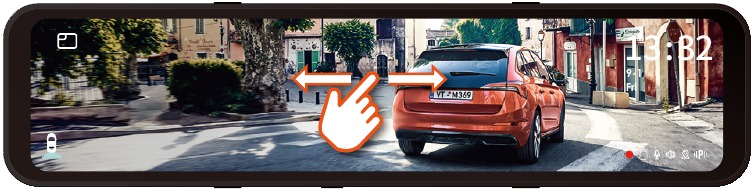 Schakelen tussen de weergave van het voor-, cabine- en achtercamera venster - Stap 2