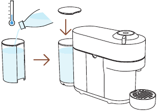 Koffie bereiden - Stap 1 - Vul het waterreservoir