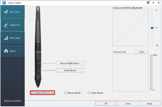 Schakel de Windows Ink-functie in